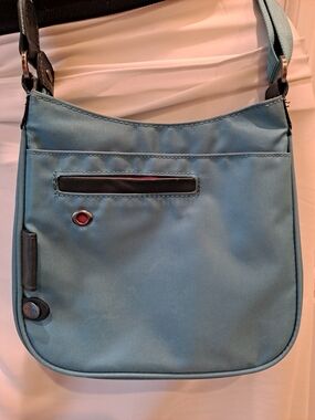 Mosey Light Blue Organizer Crossbody Bag Made From Recycled Bottles
